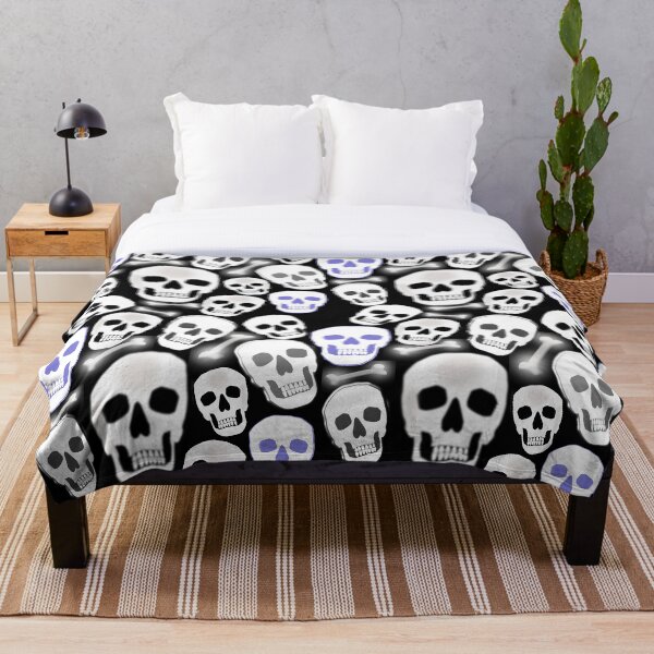 Item preview, Pequeñas calaveras en mosaico sobre fondo negro designed and sold by RoxanneG.