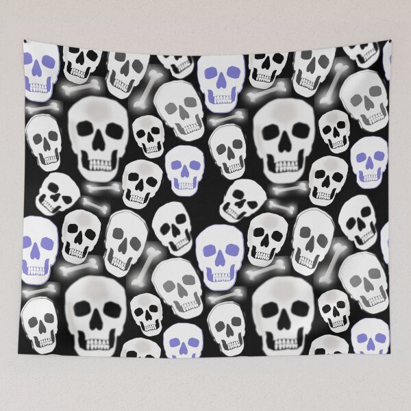 Item preview, Small Tiled Skulls on Black Background designed and sold by RoxanneG.
