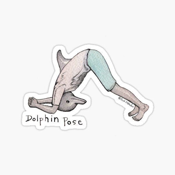 Dolphin Yoga Pose Sticker