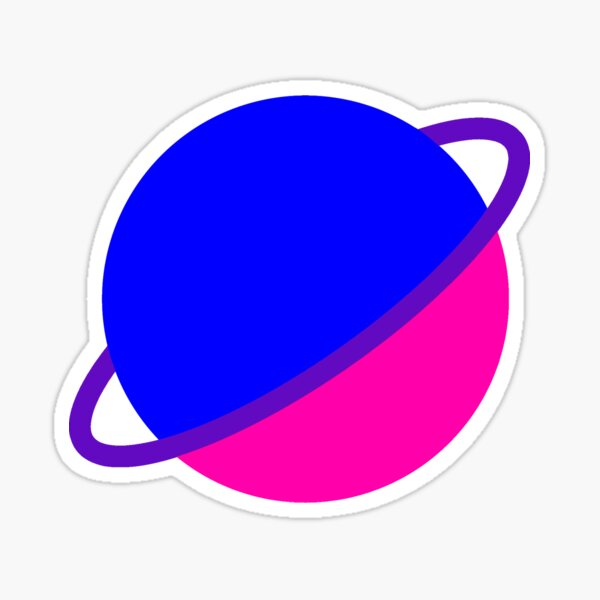 Item preview, Subtle bi pride planet geometric - transparent background  designed and sold by Aubergine117.