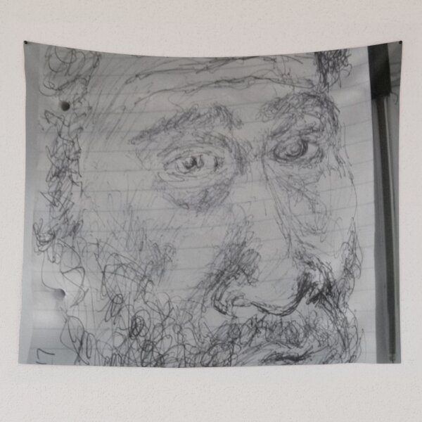 Item preview, Self-portrait -(290417)- Black biro pen/Sketchpad/White paper designed and sold by paulramnora.