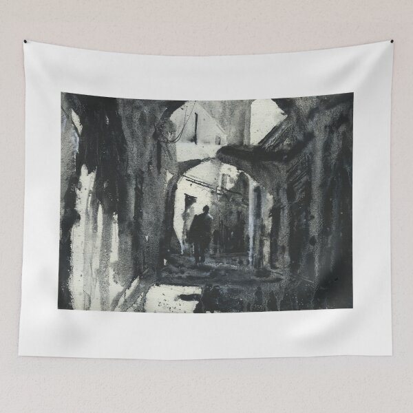 Item preview, Monochromatic painting of alleyway in medina of Tunis, Tunisia.   designed and sold by rfoxphoto.