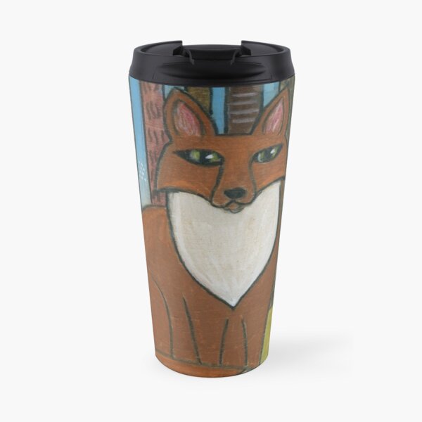 Mid-century Modern Red Fox in the Forest Travel Mug