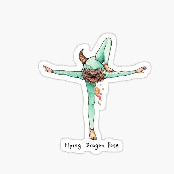 Flying Dragon Yoga Pose Sticker