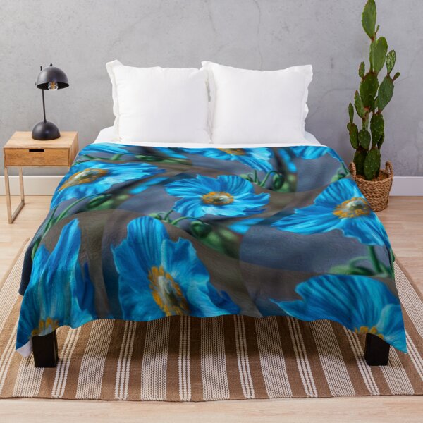 Item preview, Beautiful blue poppy pattern designed and sold by Patternflower.