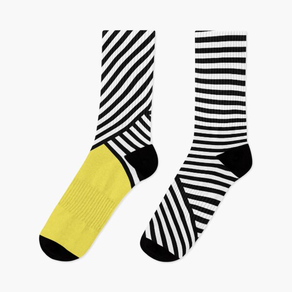 Item preview, Black and white stripes with yellow triangle designed and sold by BattaAnastasia.