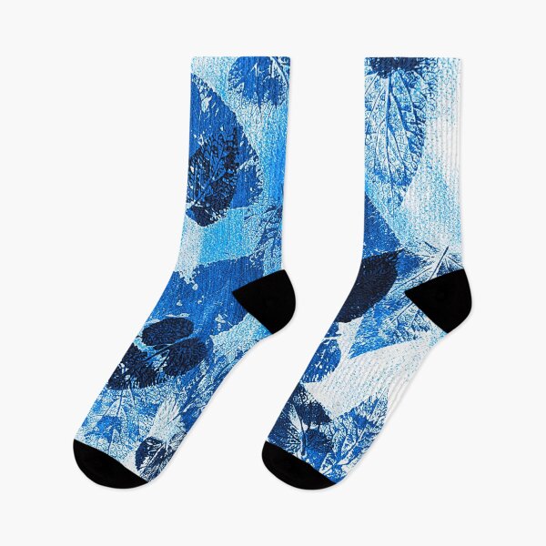 Item preview, Floating leaves Royal Blue and White by Kathryn Boundy designed and sold by OB-Studio.