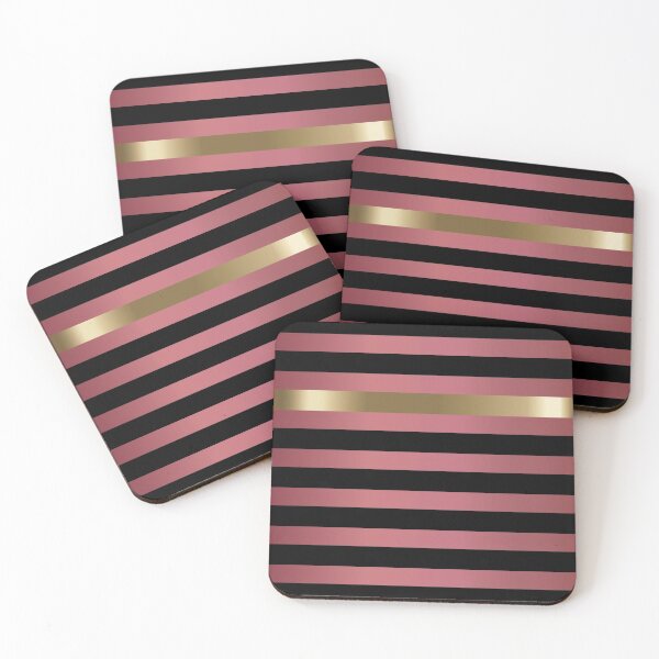 Item preview, Rose Gold and Black Stripes designed and sold by DonnaSiggy.