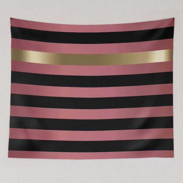 Item preview, Rose Gold and Black Stripes designed and sold by DonnaSiggy.