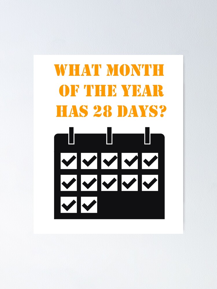 "Funny Easy Riddles Calendar" Poster for Sale by StalrekCreative