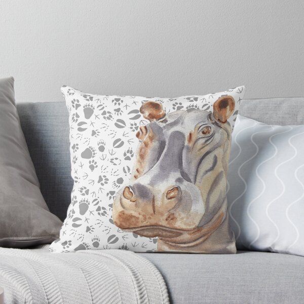 Item preview, Watercolor Hippo designed and sold by MerWishes.