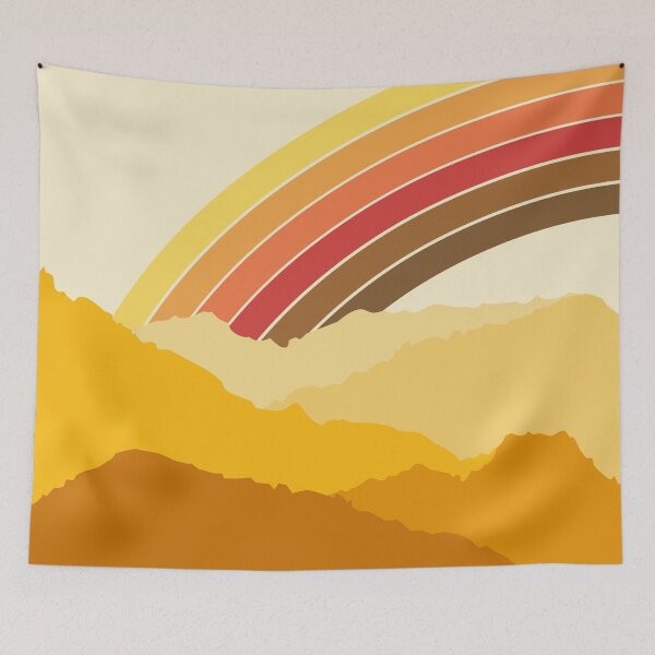 Item preview, Retro rainbow in the mountains designed and sold by BattaAnastasia.