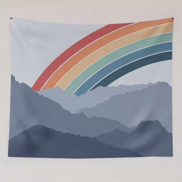 Item preview, Retro rainbow in the mountains designed and sold by BattaAnastasia.