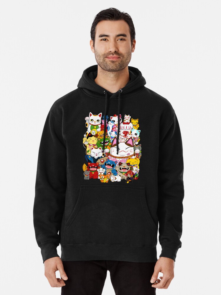 Maneki Neko Lucky Cat Collection Pullover Hoodie