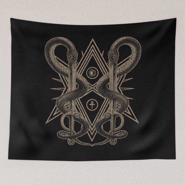 Aperçu de l'œuvre Hexagramme unicursal, Crowley Thelema Magick, Occulte, Sorcellerie, Serpents créée et vendue par Proverbial Wisdom Design.