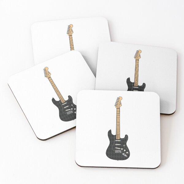 Item preview, Coloured Stratocaster (Black with Diamond Pattern) designed and sold by halveflower.