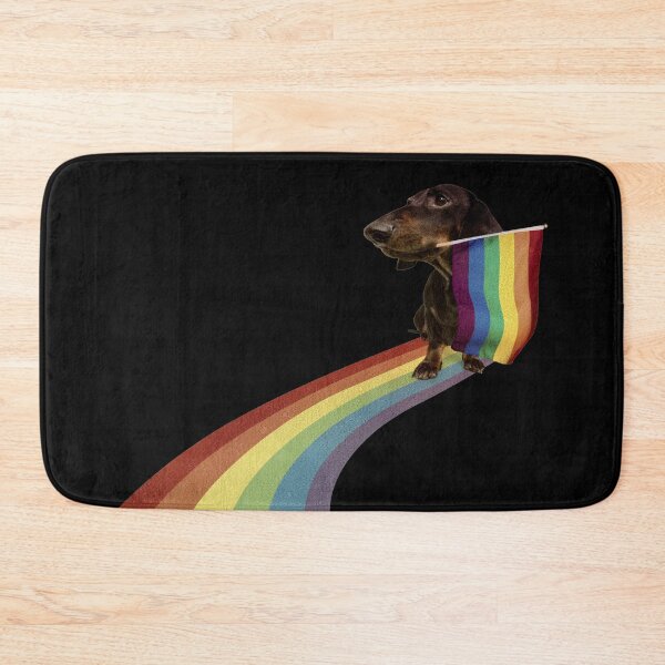 Item preview, LGBTQA+ Proud Dog Walking on Rainbow designed and sold by deejum.