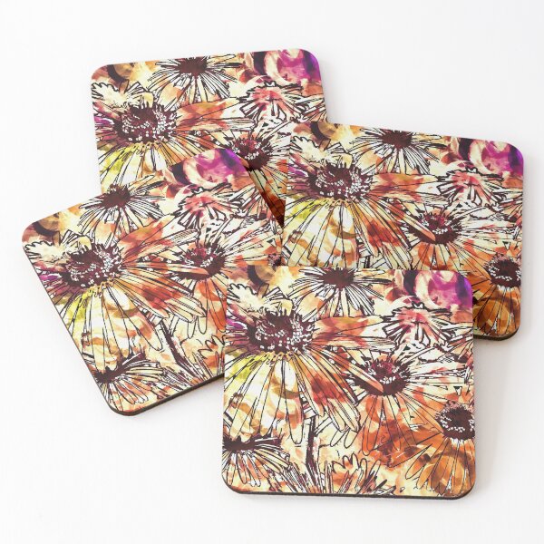 Aperçu de l'œuvre cute orange white floral pattern créée et vendue par artbyrosse.