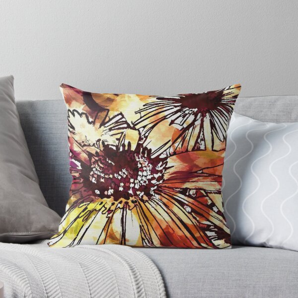 Aperçu de l'œuvre cute orange white floral pattern créée et vendue par artbyrosse.