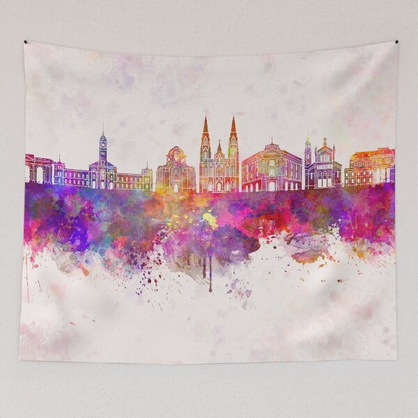 Item preview, La Plata skyline in watercolor background designed and sold by paulrommer.