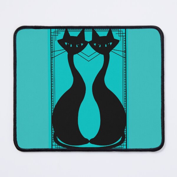 Artikelvorschau, Teal Deco cat friends! entworfen und verkauft von bramblewood56.