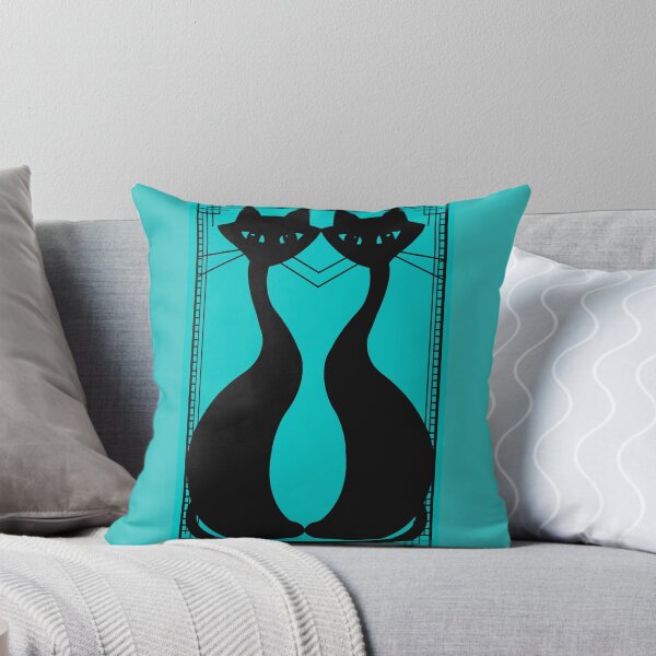 Artikelvorschau, Teal Deco cat friends! entworfen und verkauft von bramblewood56.