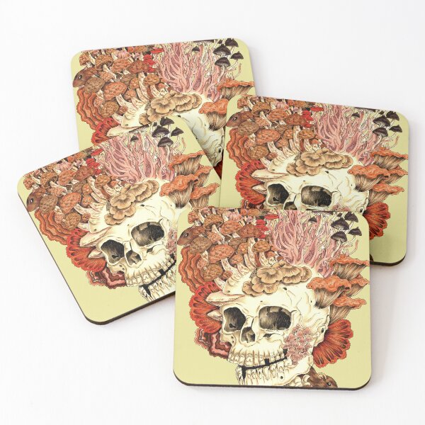 Item preview, Garden of Decay and Life: Skull with mushrooms, fungi and mice designed and sold by Marta Tesoro.