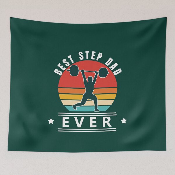 Item preview, Best Step Dad Ever Vintage Sunset Weight Lifter designed and sold by LindaCooke.