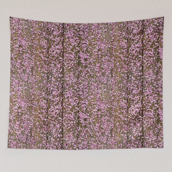 Artikelvorschau, Pink flower blossom petals on wood planks entworfen und verkauft von DanaAndTheBooks.