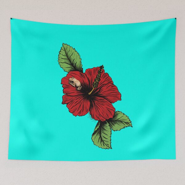 Item preview, Puerto Rican Red Hibiscus with Coqui designed and sold by VickyGood.