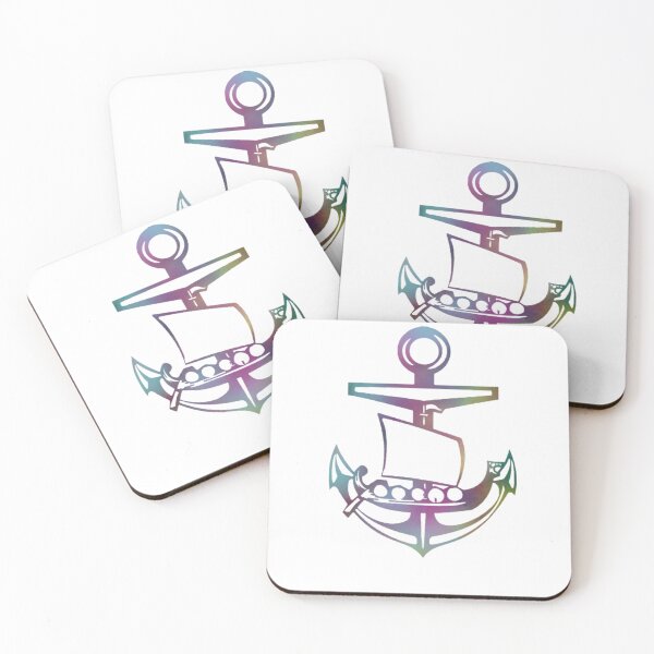 Item preview, Purple Viking ship and Anchor designed and sold by Dead1bird.