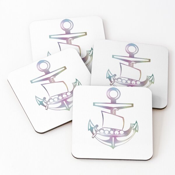 Item preview, Pastel Rainbow Viking ship and Anchor designed and sold by Dead1bird.