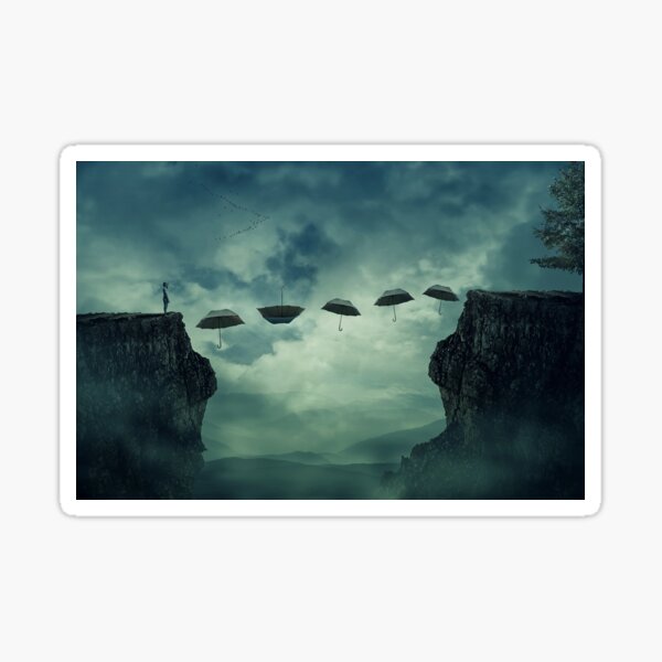 surreal umbrella pathway Sticker