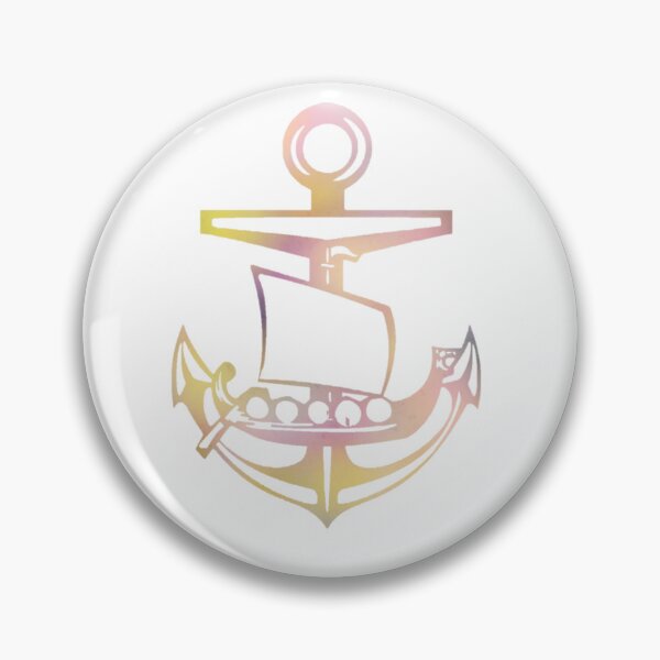 Item preview, Pink and Yellow Viking ship and Anchor designed and sold by Dead1bird.