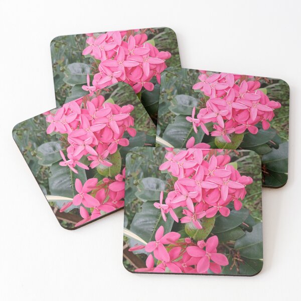 Item preview,  Pink Red Color Rathmal/ Ixora Coccinea Floral Photography Design designed and sold by DHAMMISTYLES.