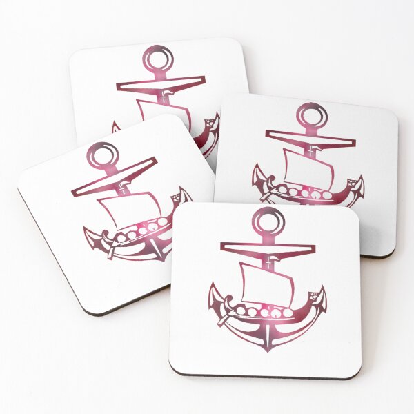 Item preview, Dark pink Viking ship and Anchor designed and sold by Dead1bird.