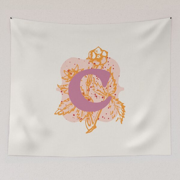 Item preview, Monogram Letter C with Vintage Flower Graphic designed and sold by Trish Dish.