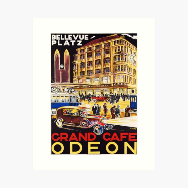 Item preview, Bellevueplatz GRAND CAFE ODEON Zurich Switzerland 1925 Vintage Restaurant Advertisement Poster designed and sold by retroposters.