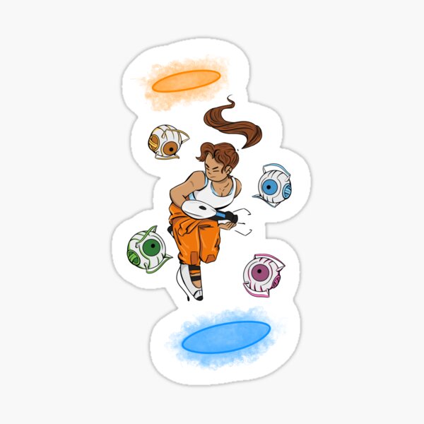 Item preview, Portal 2 Chell with Personality Cores designed and sold by Oli-gib.