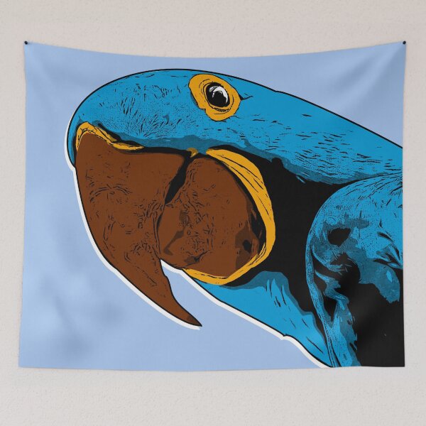 Item preview, Hyacinth Macaw Parrot Comic Style Art designed and sold by boholoc0.