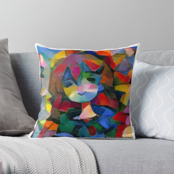 Cute Abstract Anime Girl - Original Art Piece Throw Pillow