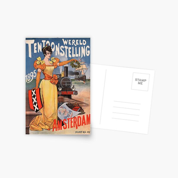 Aperçu de l'œuvre Wereld Tentoonstelling 1895 EXPO MONDIALE AMSTERDAM Pays-Bas Vintage Exposition Poster Publicité créée et vendue par retroposters.