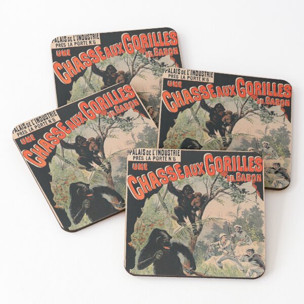 Item preview, Exposition Du Travail CHASSE AUX GORRILES AU GABON Vintage French Documentary Film Poster designed and sold by retroposters.