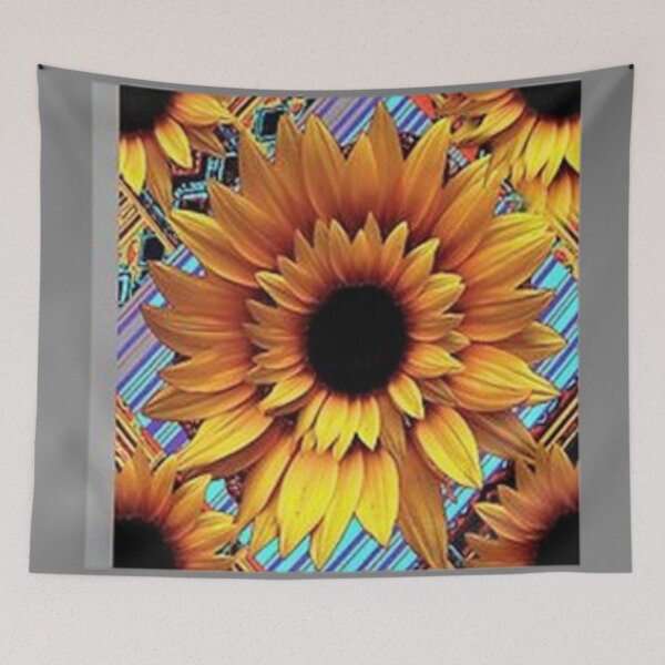 Item preview, GOLDEN GRAPHIC ART DECO SUNFLOWER GREY DESIGN designed and sold by sharlesart.