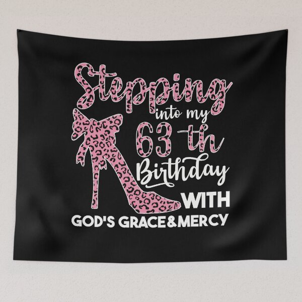 Item preview, Birthday Gifts For Women| Stepping Into My 63th Birthday With Gods Grace And Mercy | 63th Birthday designed and sold by AMINE  ★★★★★.