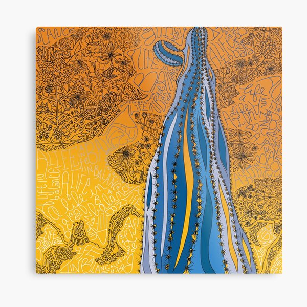 Life In Balance Saguaro - A Tucson Portrait Metal Print