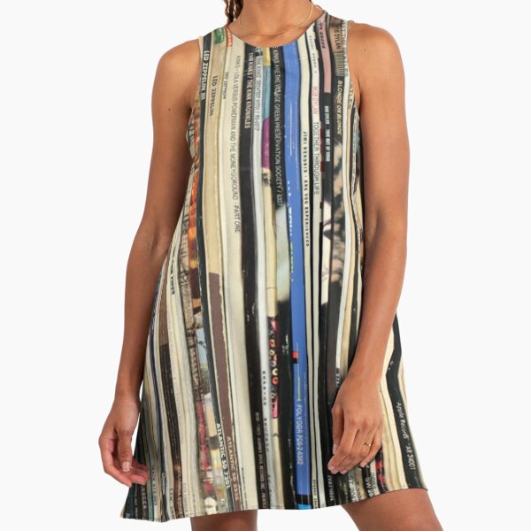Classic Rock Vinyl Records Vinyl A-Line Dress