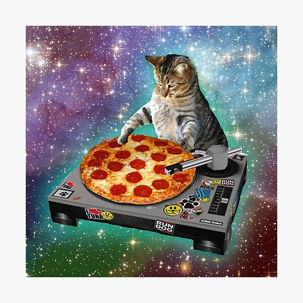 DJ CAT pizza Photographic Print