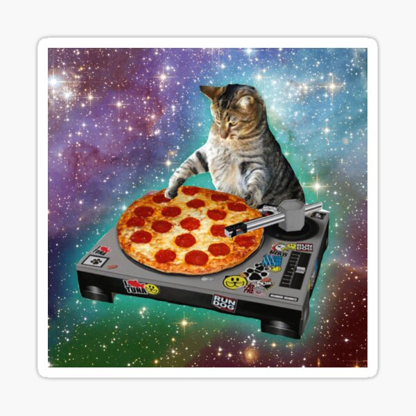 Vista previa del artículo con la obra «DJ CAT pizza», diseñado y vendido por wildserenity.