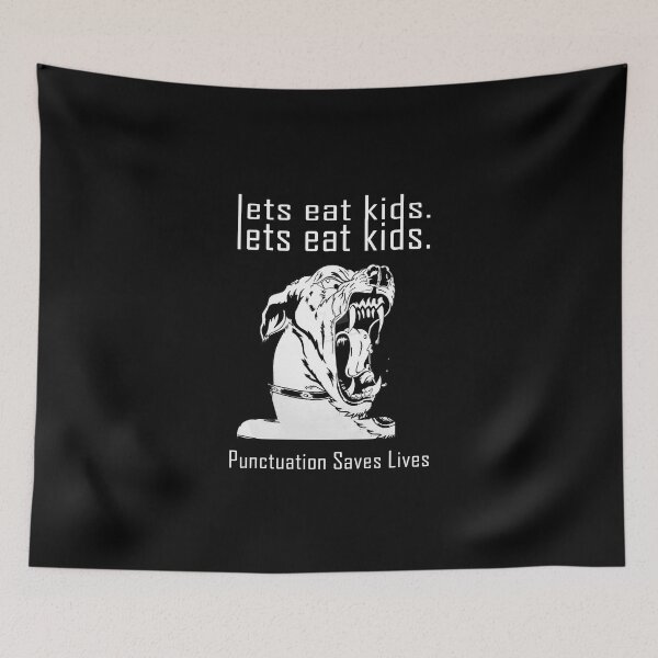 Item preview, Let's eat kids Punctuation Saves Lives, Funny Vintage Sarcastic saying, Funny joke meme gift for your friend designed and sold by runouts.